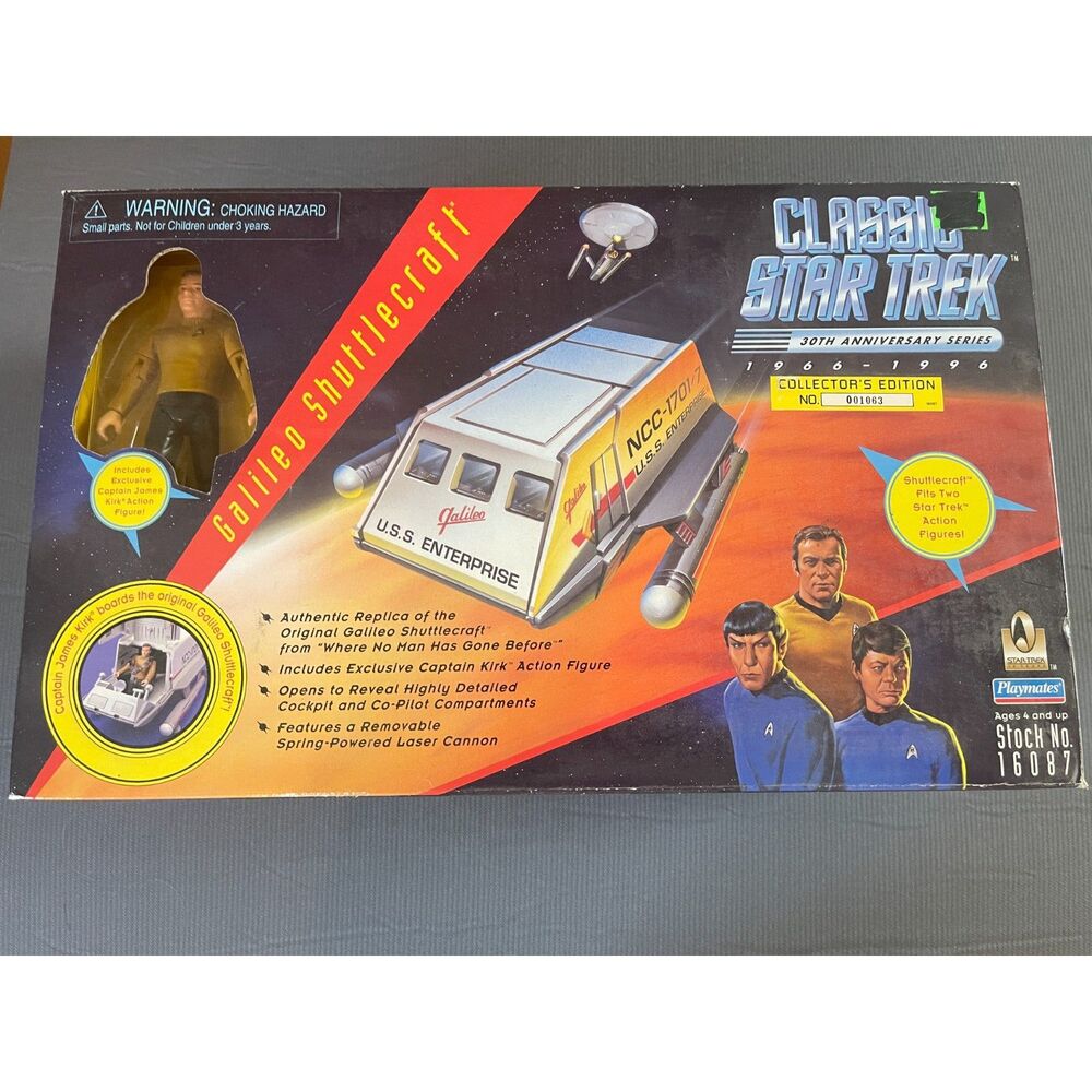 NEW Playmates 16087 Classic Star Trek Galileo Shuttlecraft 30th Anniversary Kirk